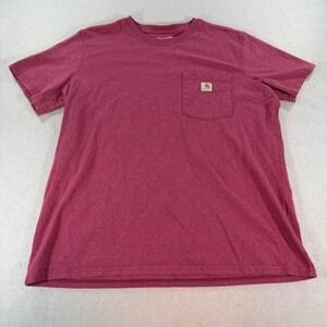 Carhartt K87 Pocket T Shirt Mens XL Loose Fit Burgundy Workwear Tee